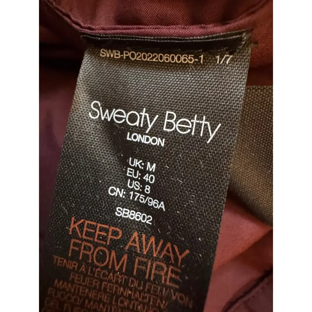 Sweaty Betty Sherpa Fleece Vest Plum Black Hooded Urban Athleisure Size 8